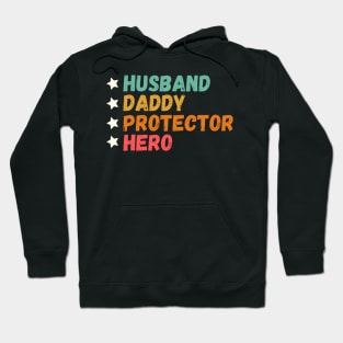 Husband Daddy Protector Hero Mens - Fathers Day Vintage Gift Hoodie